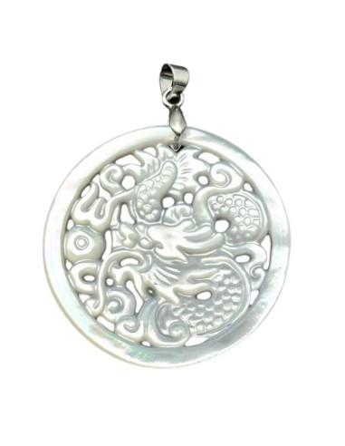 Pendentif dragon bijou en nacre