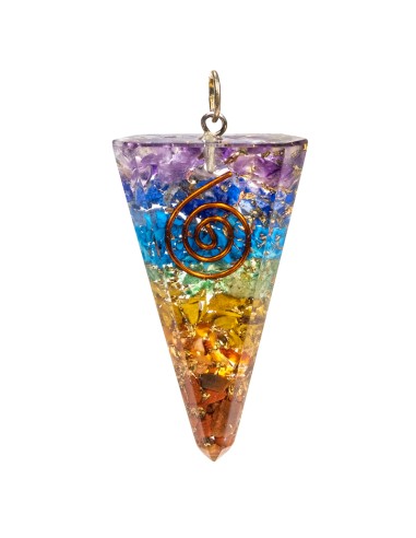 Pendentif Orgonite triangle chakras