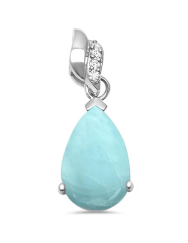 Pendentif Larimar bijou argent et zircones