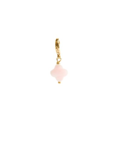 Charm Pendentif trèfle quartz rose