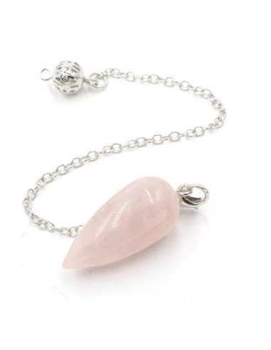 Pendule Quartz rose divinatoire en pointe