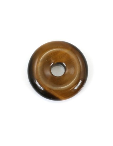 Pendentif  donut œil de tigre en 3 cm