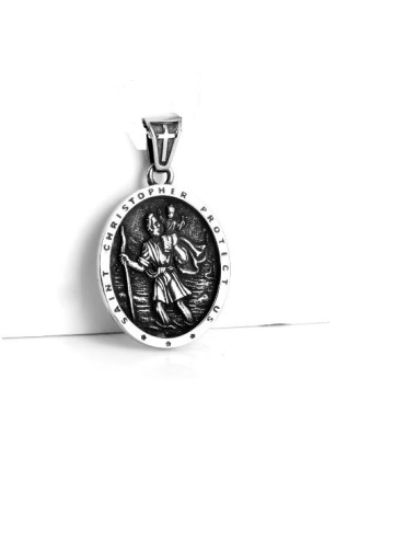 Pendentif Saint Christophe bijou en acier