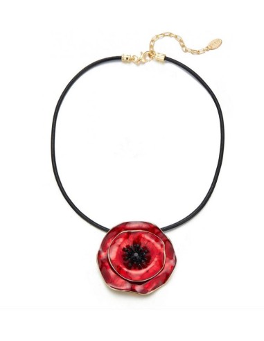 Collier coquelicot rouge