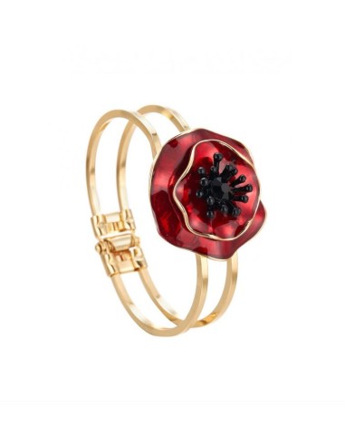 Bracelet coquelicot rouge