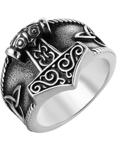 Bague marteau de thor bijou en acier