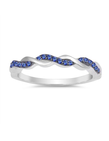 Bague zircon bleu bijou en argent