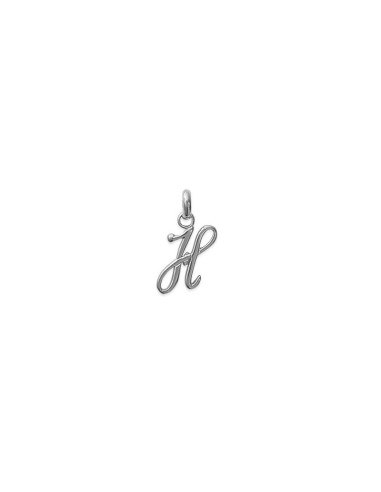 Pendentif lettre H bijou en argent en italique