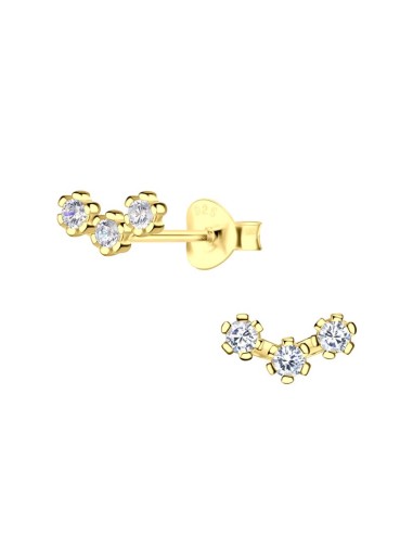 Boucles d'oreilles 3 fleurs bijou en plaqué Or