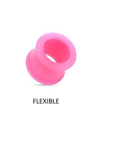 Piercing tunnel silicone flexible rose