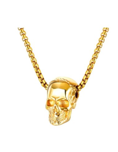 Collier skull bijou en acier