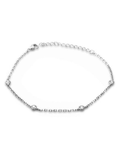 Bracelet zircones16 cm bijou très fin en argent