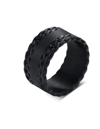 Bague acier noire en 10 mm