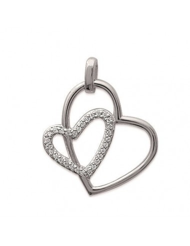 Pendentif coeur  en argent 925 et oxyde de zirconium.modèle Bathias