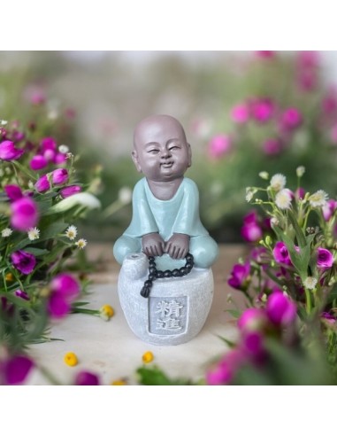 Figurine Little Bouddha bonze avec un mala