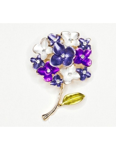 Broche  fleur multicolore