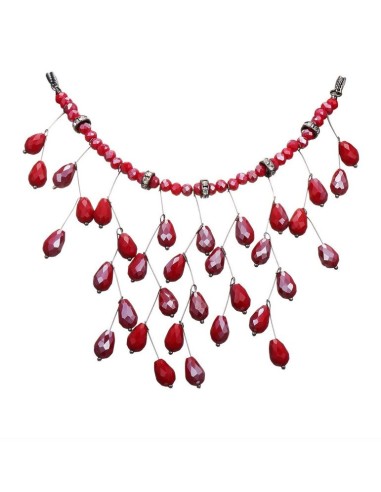 Collier fantaisie rouge