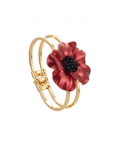 Bracelet coquelicot rouge