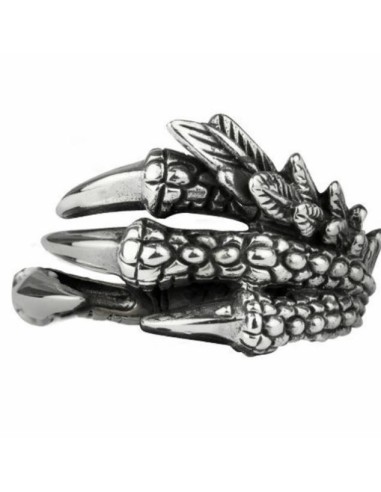 Bague griffe de dragon en acier