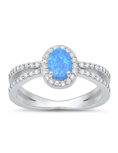 Bague opale bleue chauffée bijou en argent