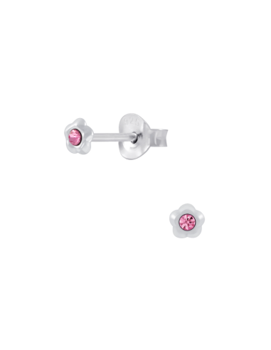 Boucles d'oreilles zircone rose