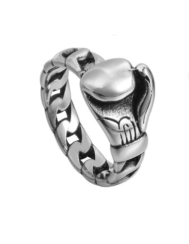 Bague gant de boxe bijou en acier