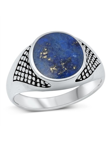 Bague Chevalière Lapis Lazuli en argent