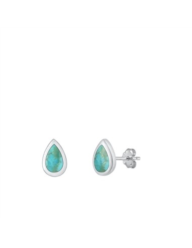 Boucles d'oreilles ovale turquoise et argent