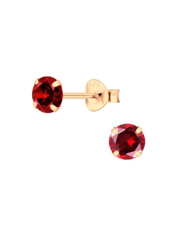 Boucles d'oreilles zircone grenat 5 mm