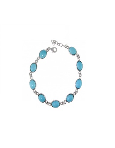 Bracelet bleu turquoise bijou en acier