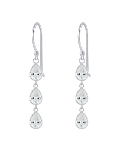 Boucles d'oreilles pendantes larmes bijou en argent