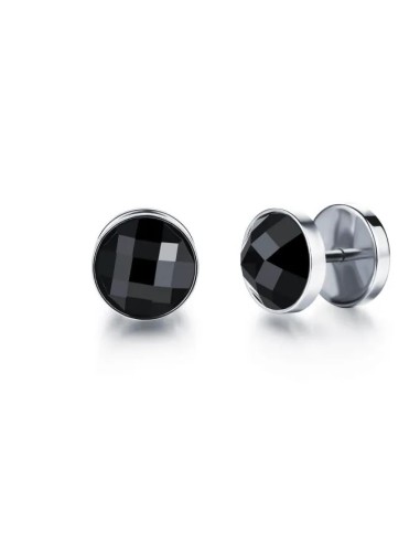 Boucles d'oreilles noires en acier en 10 mm