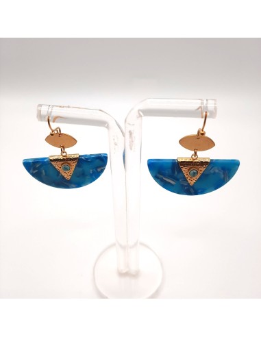 Boucles d'oreilles bleues bijou en acier