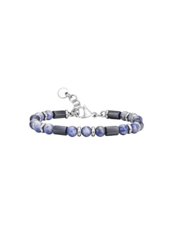 Bracelet sodalite et hématite en 18 cm