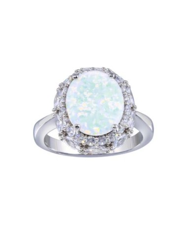 Bague opale blanche chauffée bijou en argent