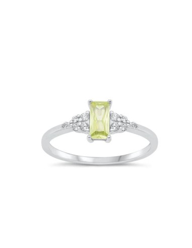 Bague zircone péridot bijou en argent