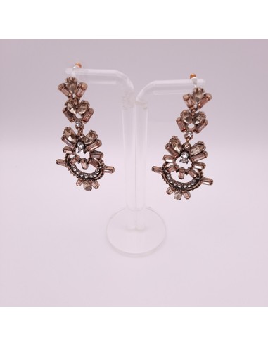 Boucles d'oreilles longues marron