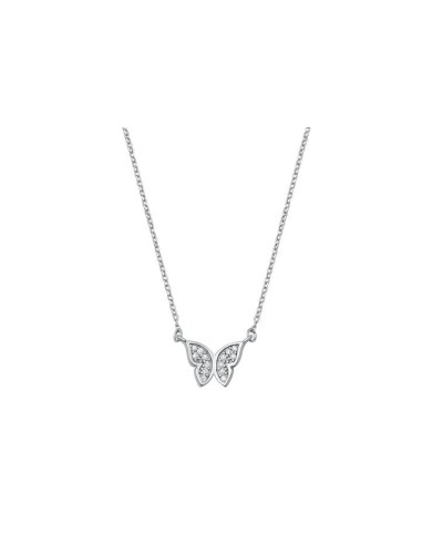 Collier papillon en argent et zircones