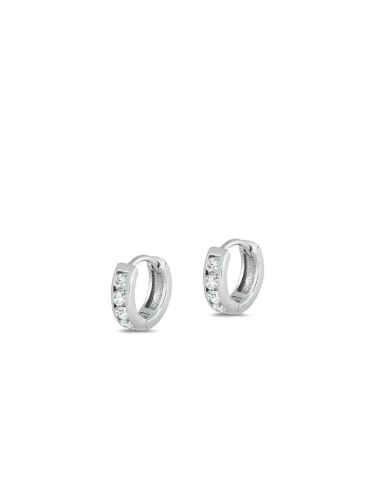 Créoles 10 mm x 2.5 mm bijou en argent et zircones