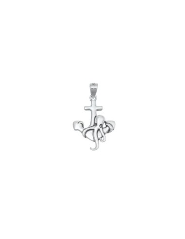 Pendentif pieuvre 26 mm Octopussy en argent