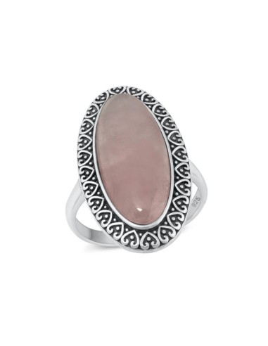 Bague en argent sterling et quartz rose