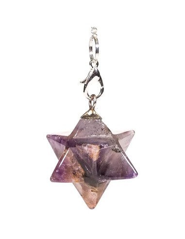 Pendule divinatoire améthyste Merkaba