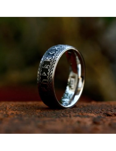 Bague runes bijou en acier