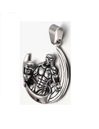 Pendentif haltères en acier