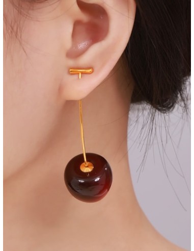 Boucles d'oreilles cerises en acier