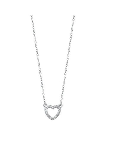 Collier cœur en argent et zircones