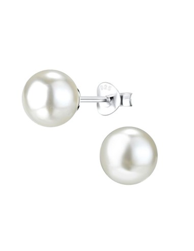 Boucles d'oreilles perles en 8 mm en argent