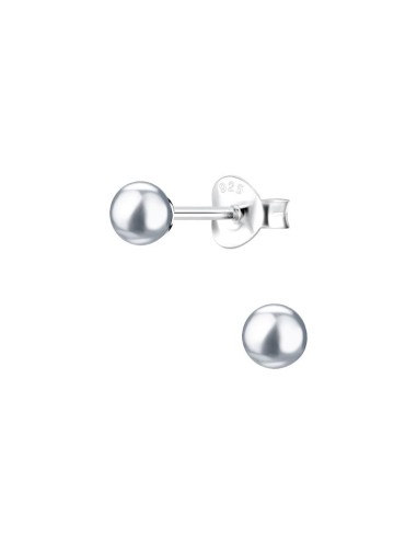 Boucles d'oreilles perles grises en 3 mm