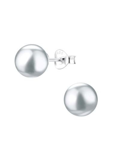 Boucles d'oreilles perles grises bijou en argent