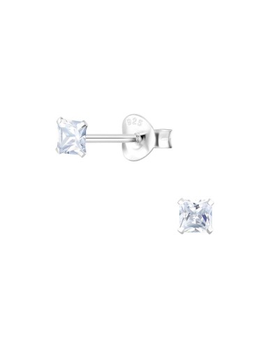 Boucles d'oreilles zircones 4 mm